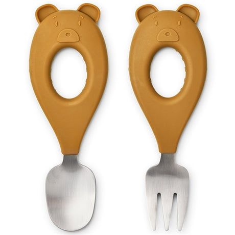 Liewood Stanley Baby Cutlery Mr Bear/Golden Caramel