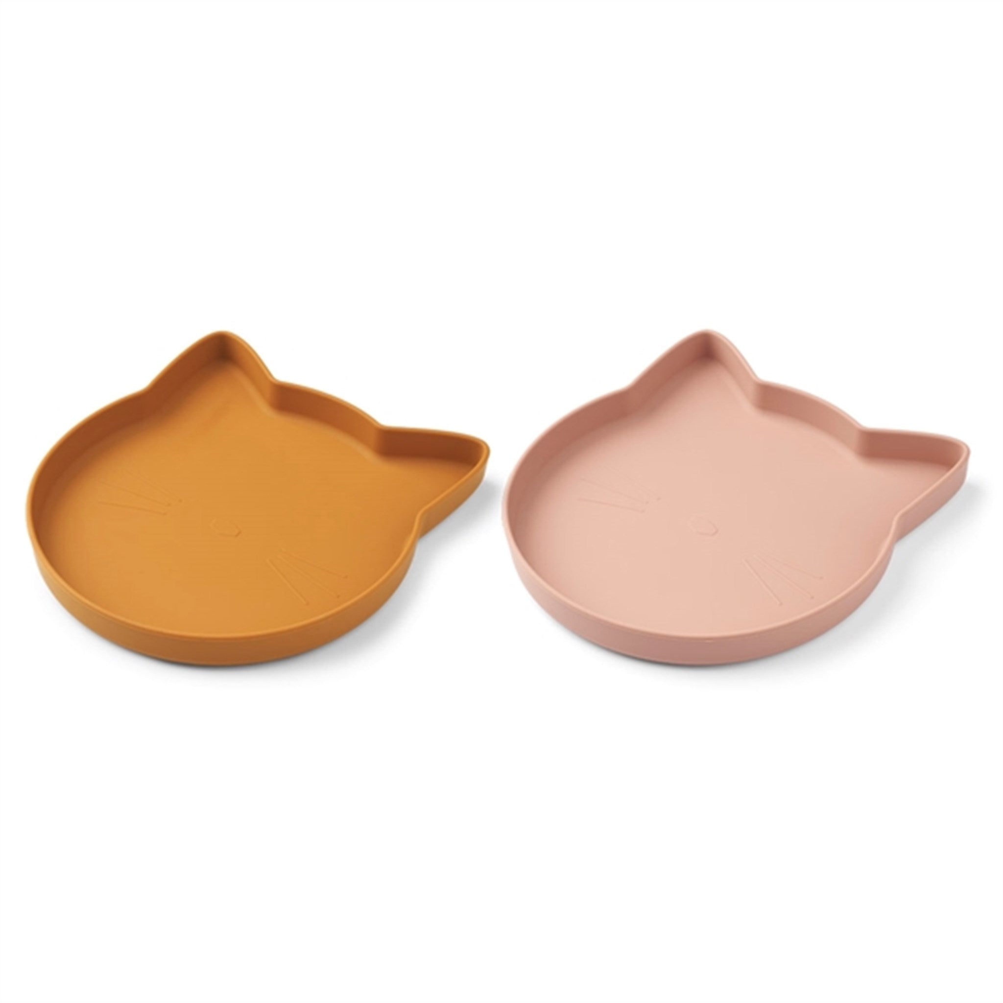Liewood Marty Plate 2-Pack Cat Mustard/Dark Rose Mix 2
