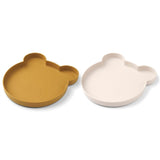 Liewood Marty Plate 2-Pack Mr Bear Golden Caramel/Sandy Mix