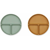 Liewood Harvey Silicone Divider Plate 2-pack Peppermint/Golden Caramel