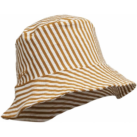 Liewood Matty Stripe Sunhat Seersucker Golden Caramel/White