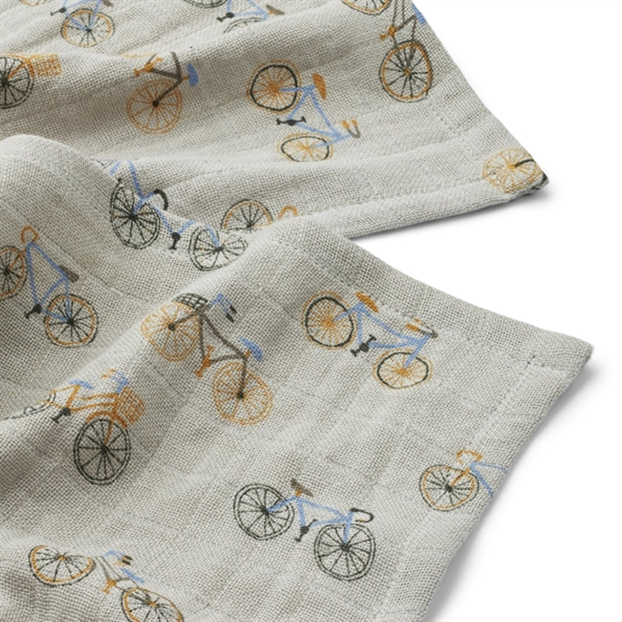 Liewood Lewis Muslin Cloths 2-pak Bicycle Cloud Blue 2