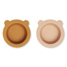 Liewood Peony Suction Bowl 2-pack Mustard / Tuscany Rose Mix
