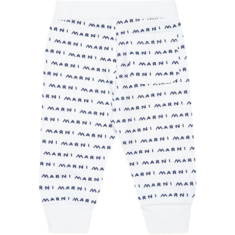 Marni White Blue Logo Sweatpants 2