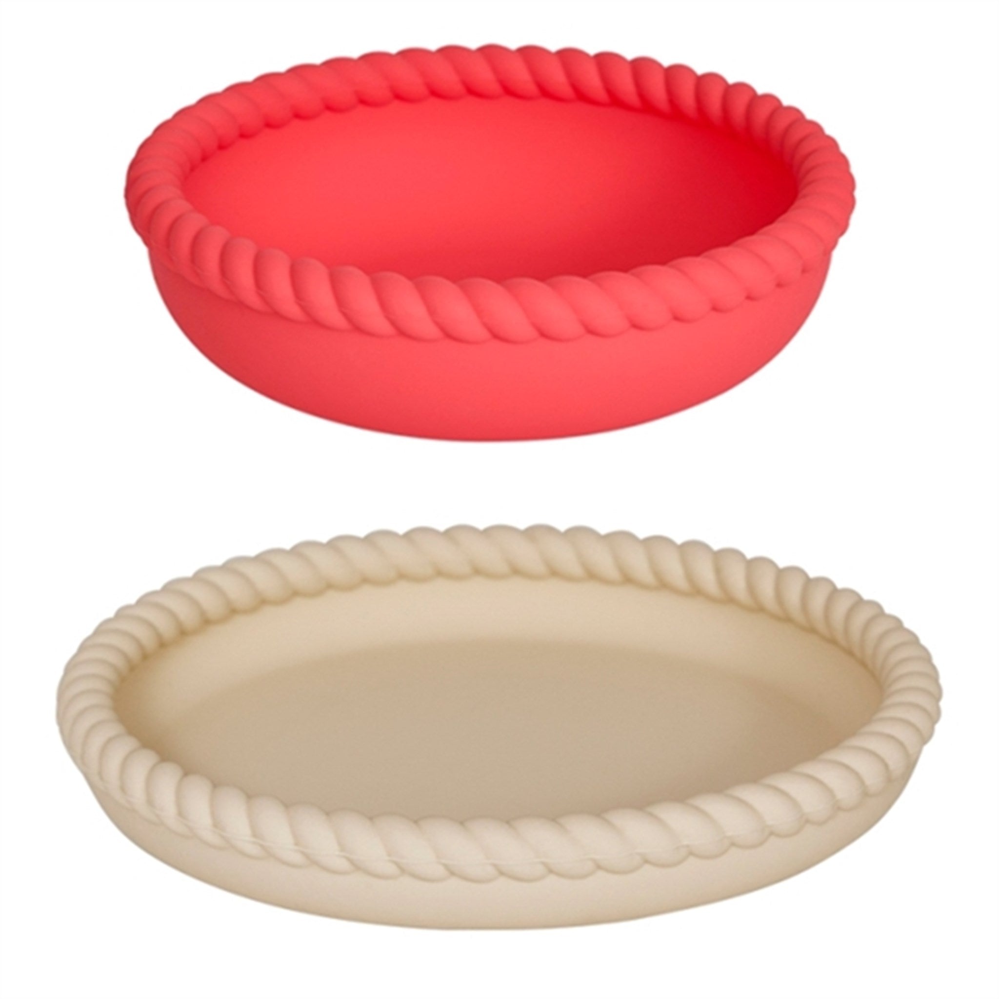 OYOY Mellow Bowl and Plate Vanilla/Cherry Red