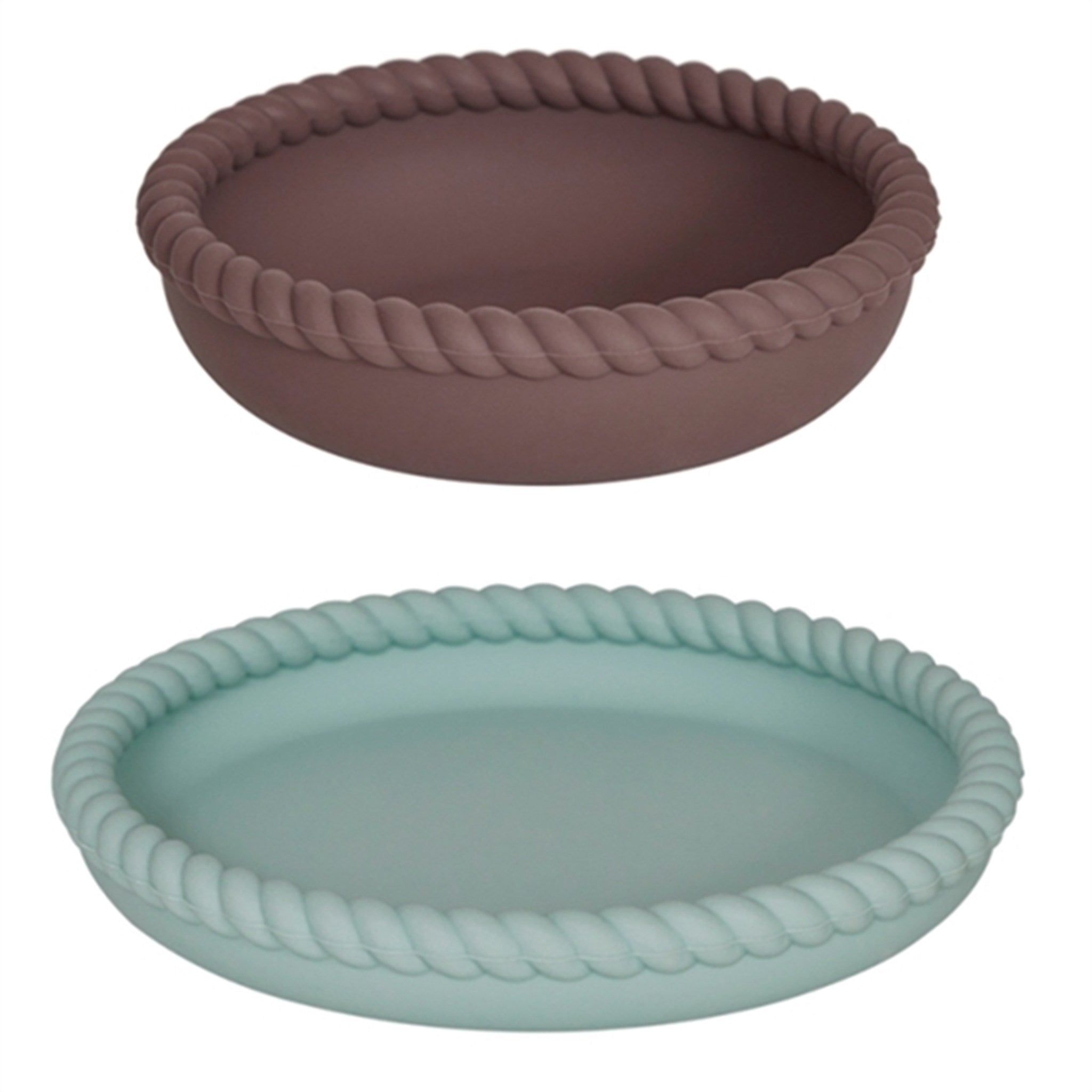 OYOY Mellow Bowl and Plate Pale Mint/Choko