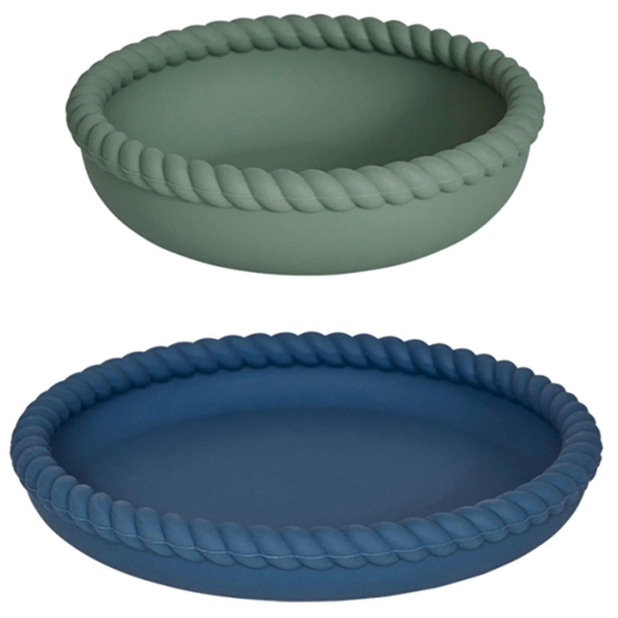 OYOY Mellow Bowl and Plate Blue/Olive