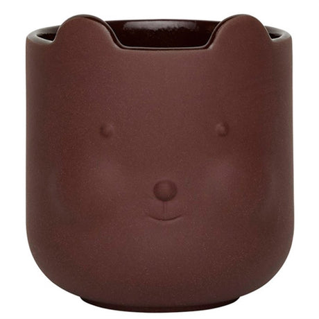 OYOY Bear Pot Dark Terracotta