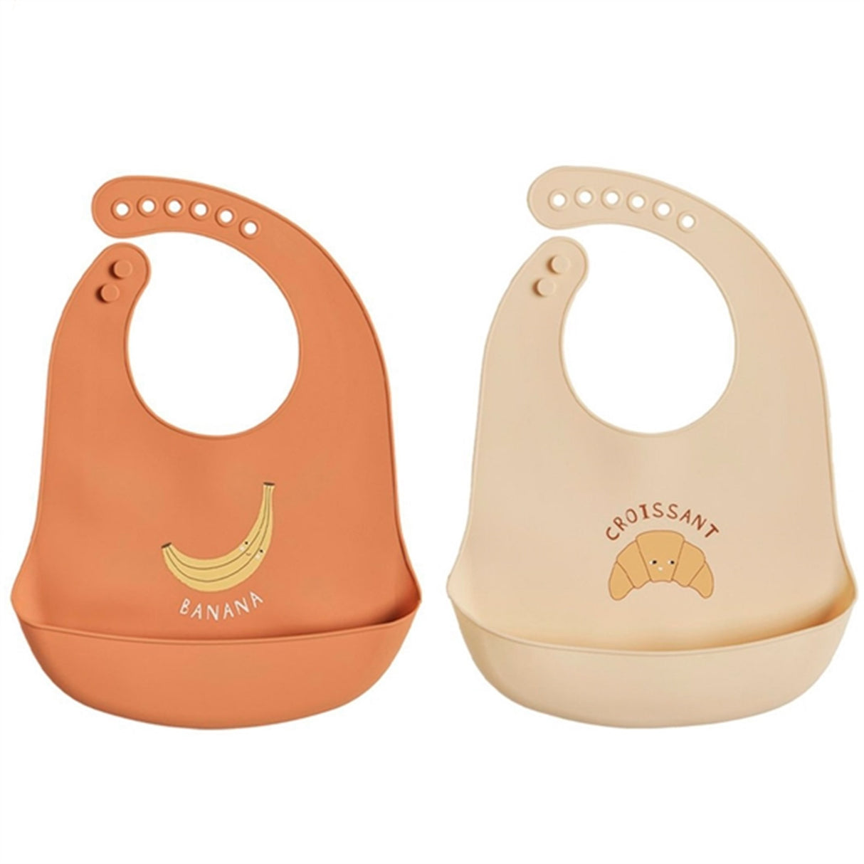 OYOY Yummy Silicone Bib 2-pack Caramel / Butter