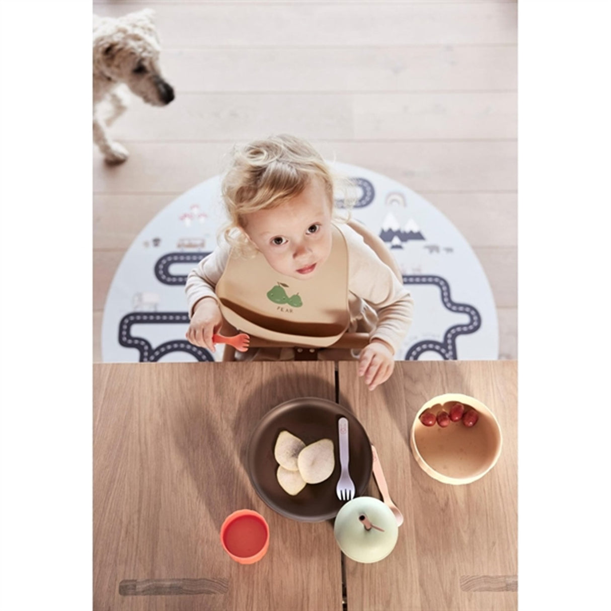 OYOY Pullo Plate and Bowl Taupe / Vanilla