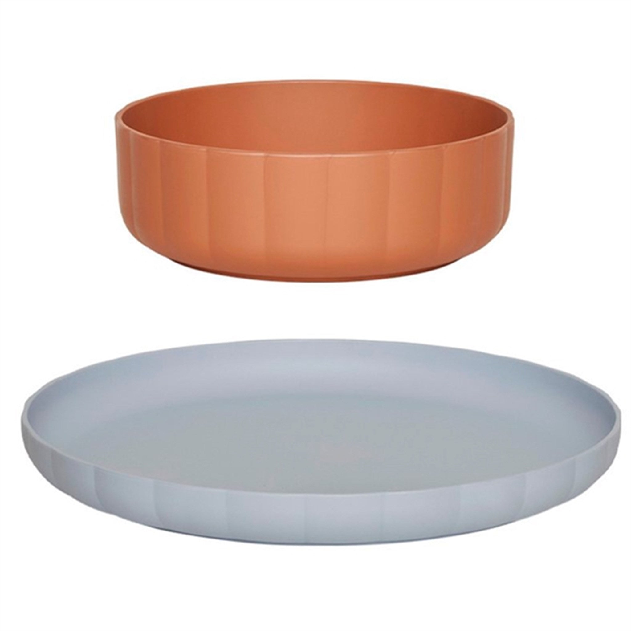 OYOY Pullo Plate and Bowl Caramel / Ice Blue