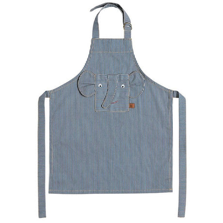 OYOY Striped Denim Elephant Apron Blue