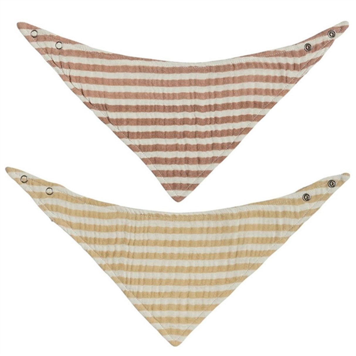 OYOY Striped Bib 2-pack Natural / Caramel