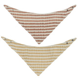 OYOY Striped Bib 2-pack Natural / Caramel