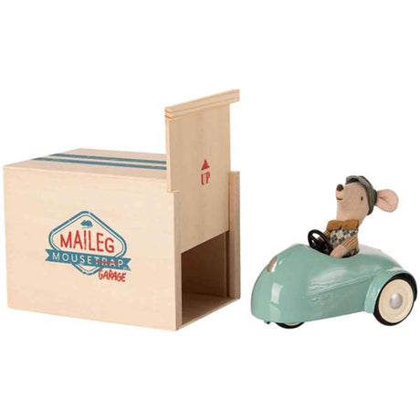 Maileg Mouse Car w. Garage - Blue