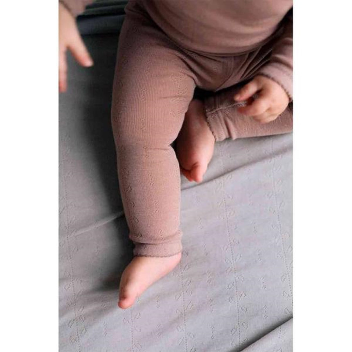 MarMar Wool Pointelle Burnt Rose Leggings 8