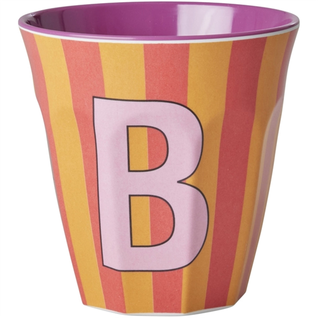 RICE Pinkish Stripes Melamine Alphabet Cup 3