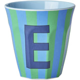 RICE Bluish Stripes Melamine Alphabet Cup 6