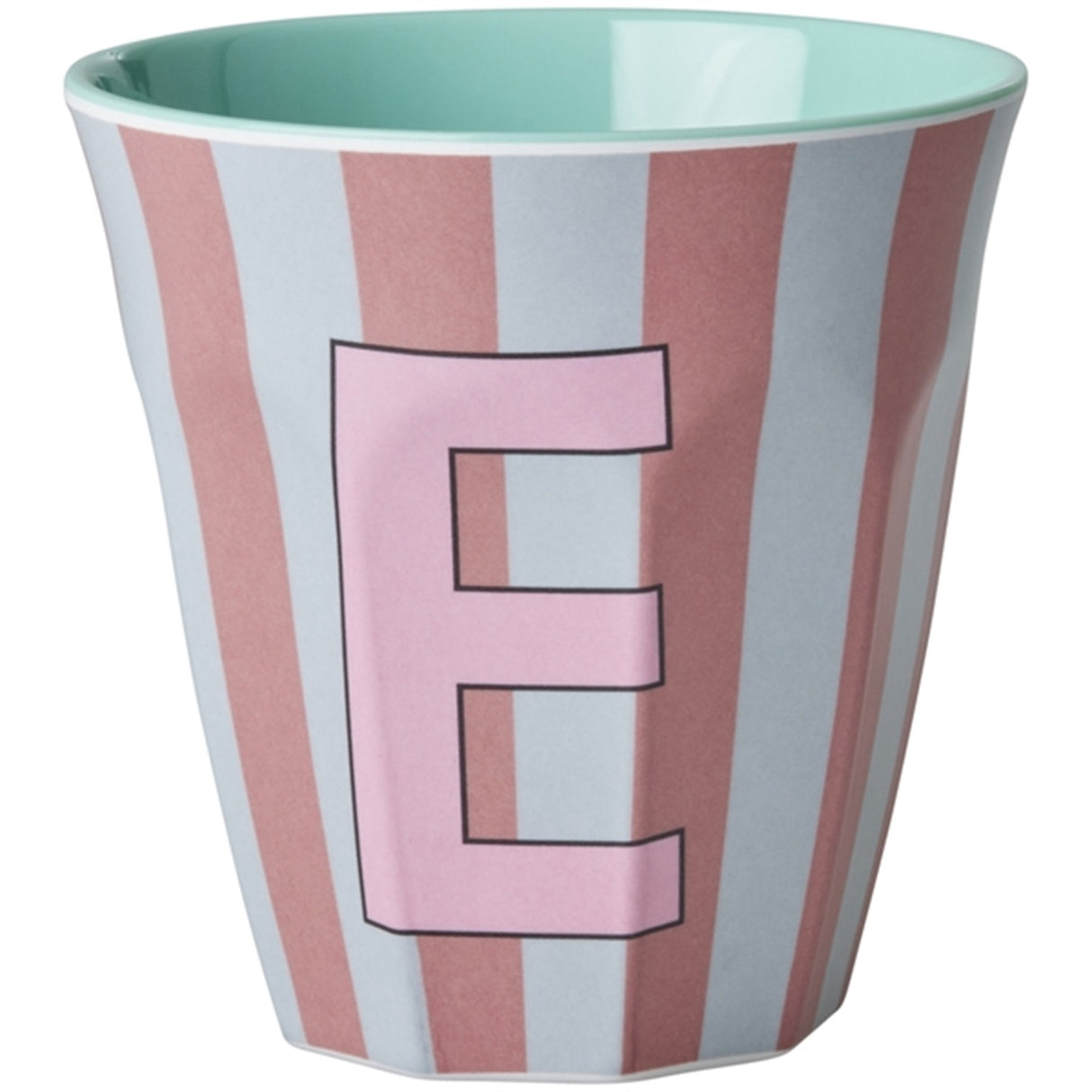 RICE Pinkish Stripes Melamine Alphabet Cup 6