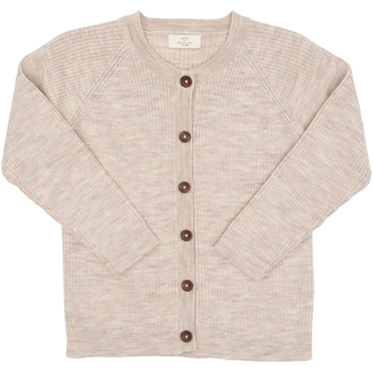 Copenhagen Colors Pale Cream Melange Merino Classic Rib Cardigan