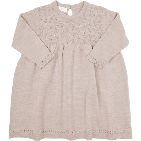 Copenhagen Colors Pale Cream Melange Merino Dress Pointelle