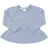 Copenhagen Colors Dusty Blue Merino Knit Blouse w. Frill