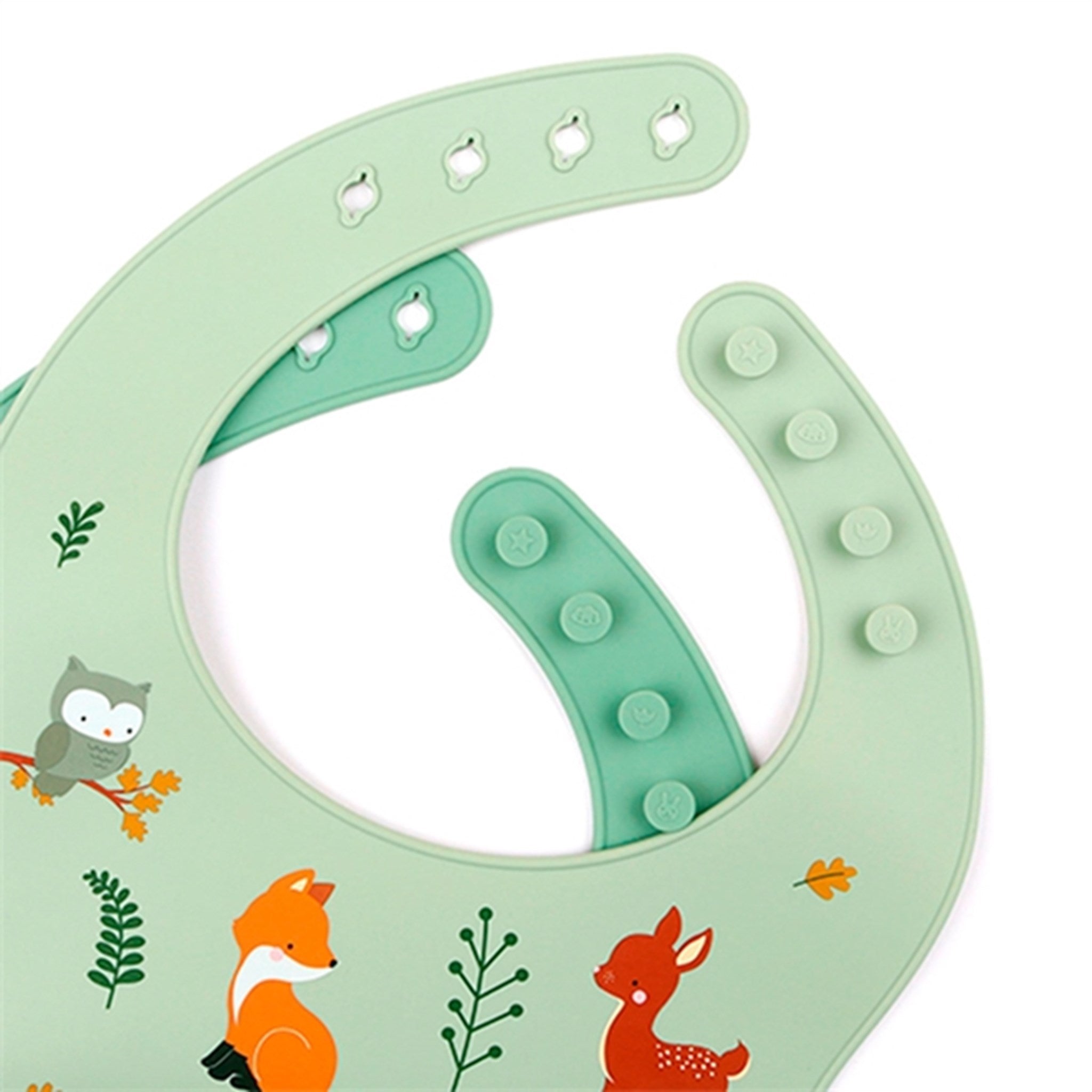 A Little Lovely Company Silicone Bib 2-pack Forest Friends 3