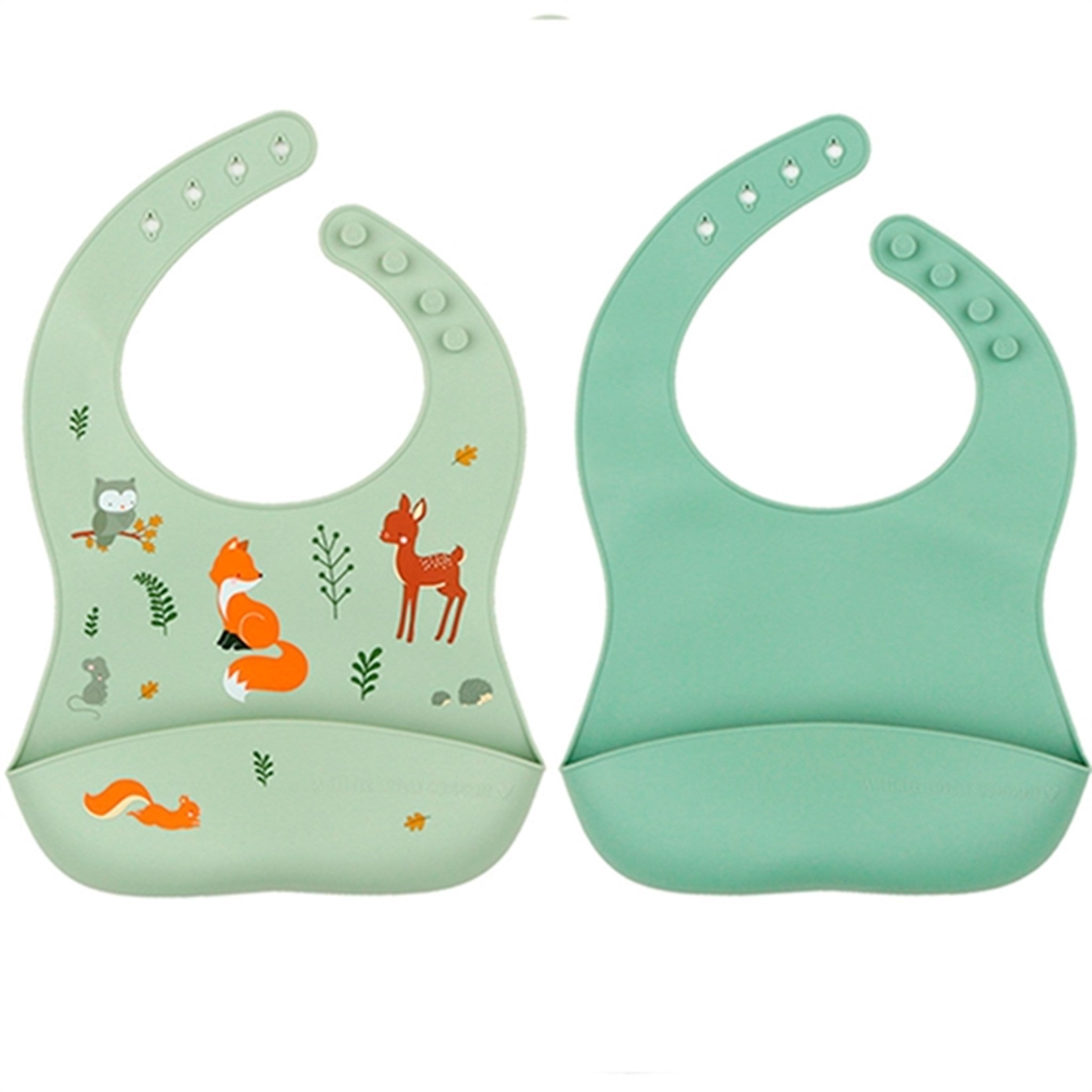 A Little Lovely Company Silicone Bib 2-pack Forest Friends 2