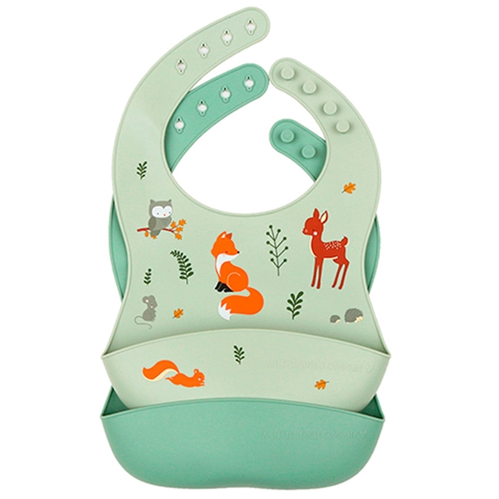 A Little Lovely Company Silicone Bib 2-pack Forest Friends
