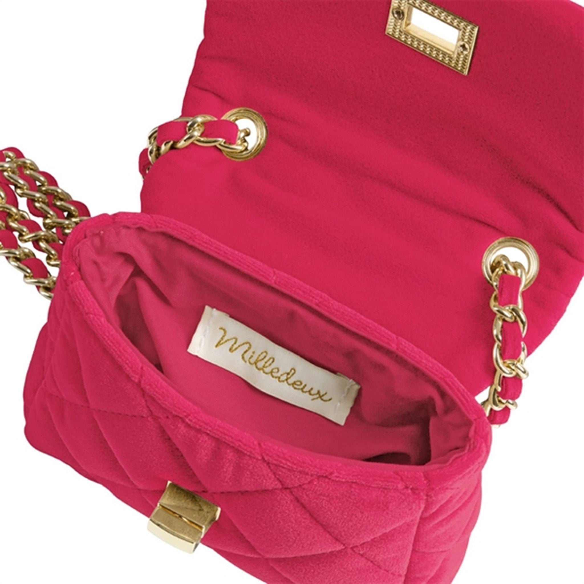 Milledeux Small Velvet Bag Azalea Pink 4