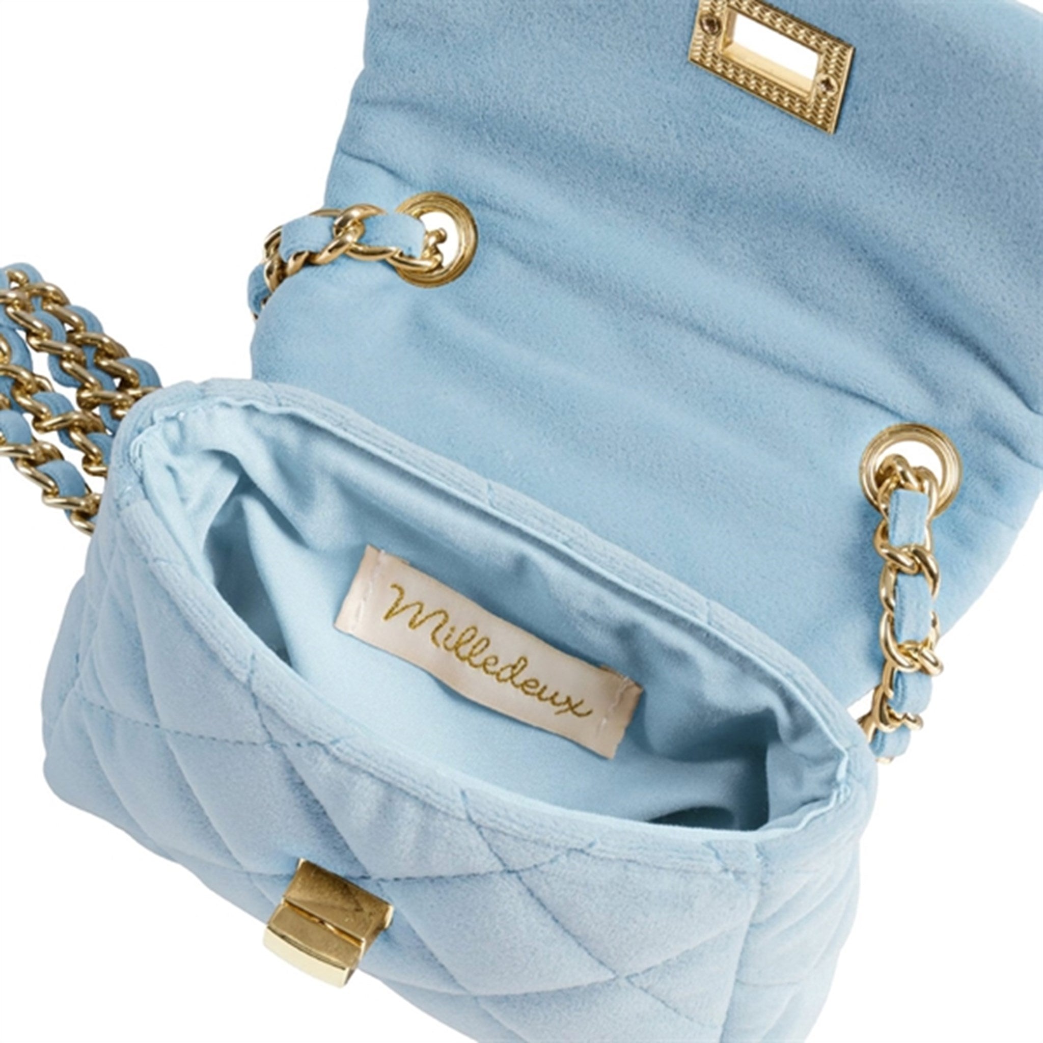Milledeux Small Velvet Bag Light Blue 4