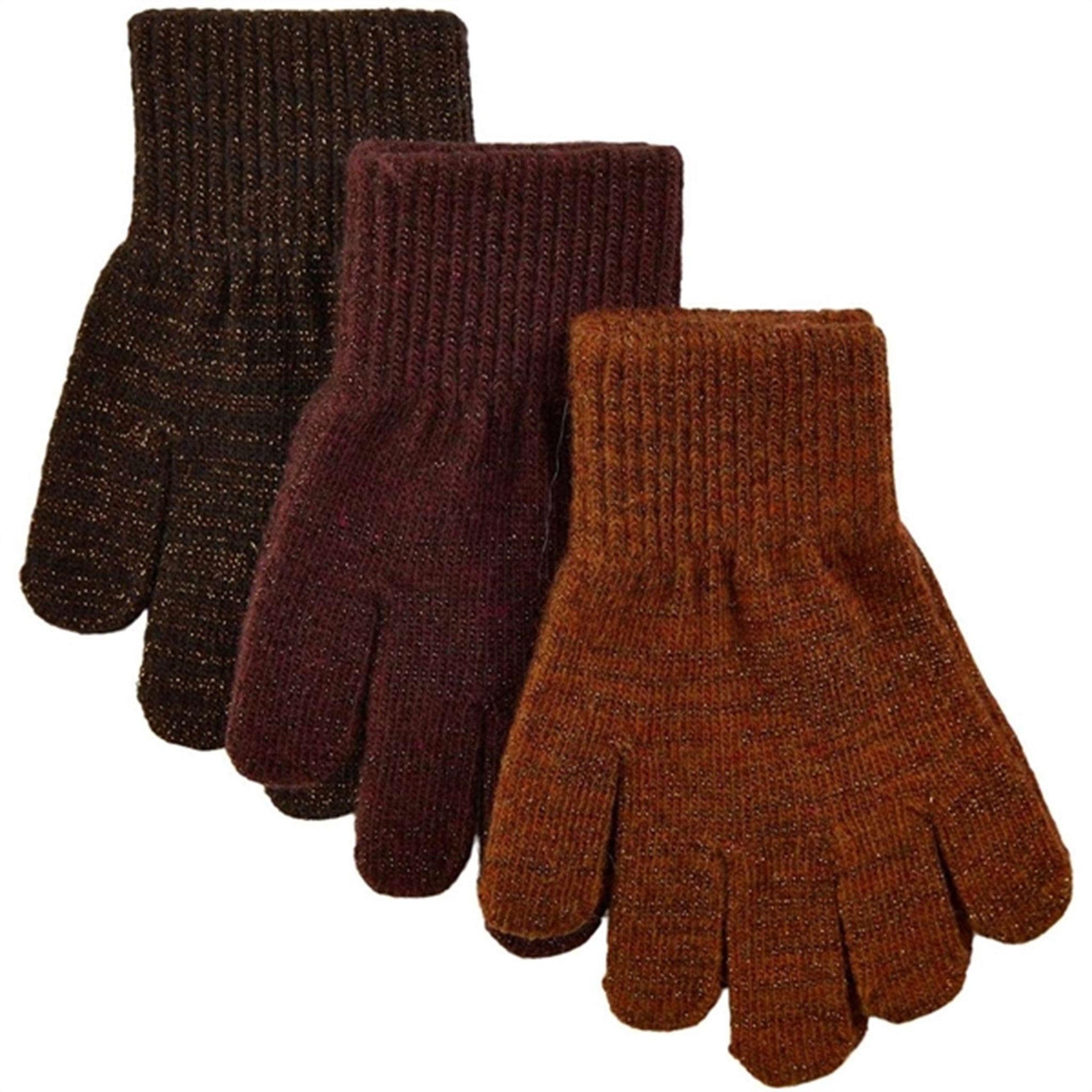 Mikk-Line Magic Gloves w/Lurex 3-Pack Decadent Chocolate Ginger Bread Java