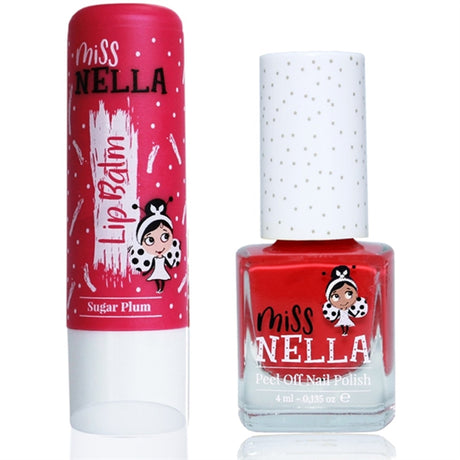 Miss Nella Lip Balm Sugar Plum + Nail Polish Cheery Macaroon