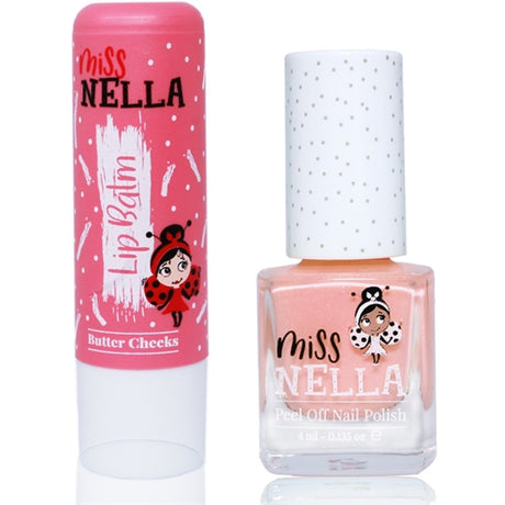 Miss Nella Lip Balm Butter Cheeks + Nail Polish Peach Slushie