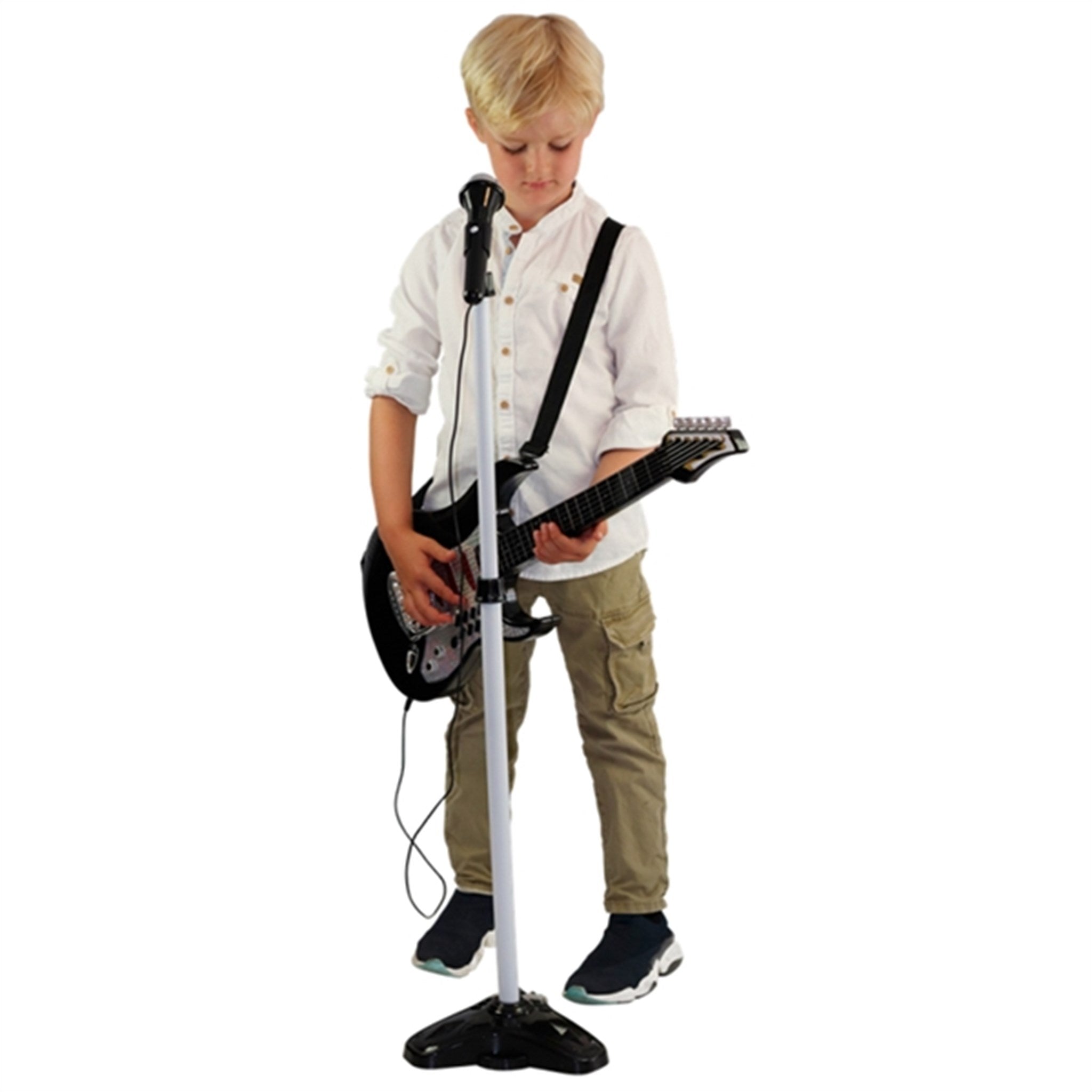 Music Electric Guitar with Microphone & Stand 2