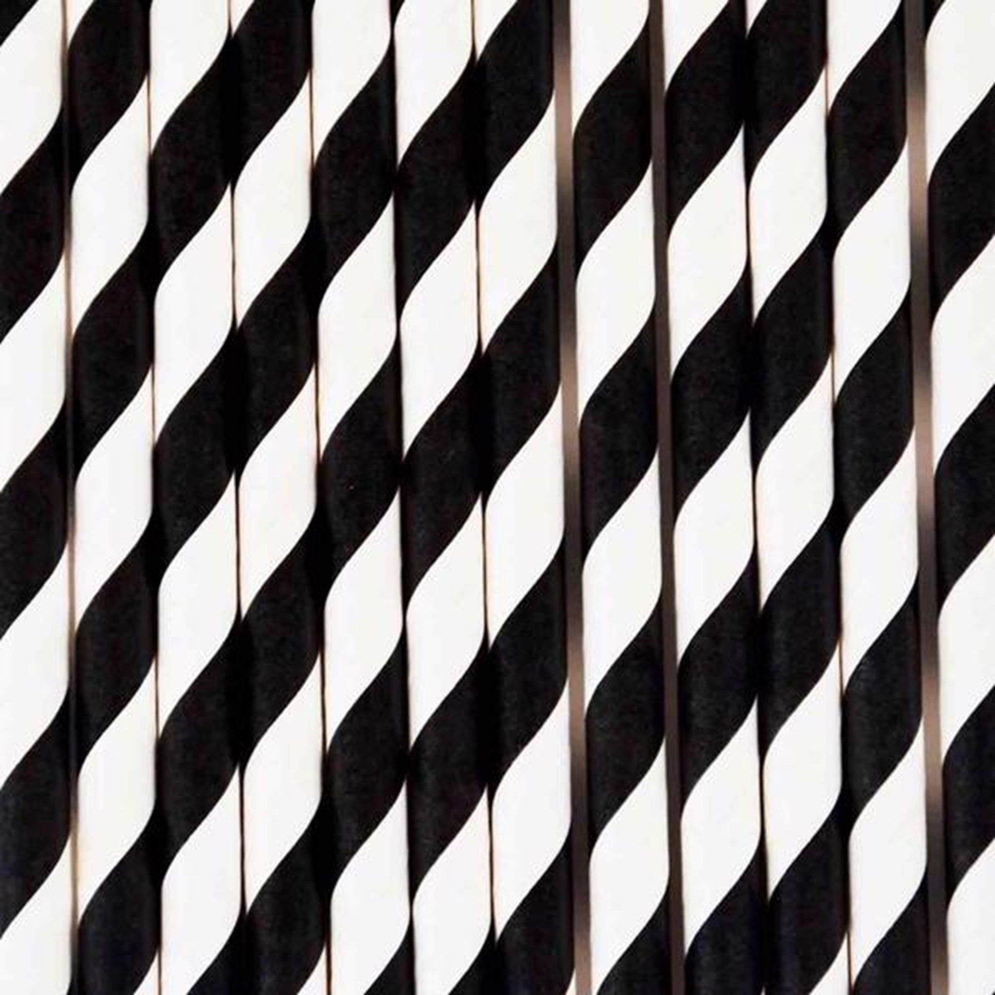 My Little Day 25 Paper Straws (black stripes)