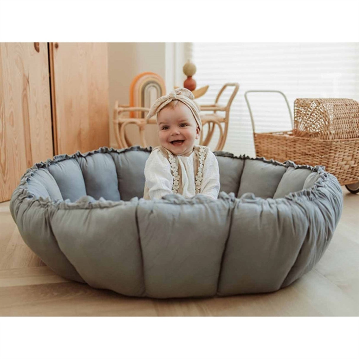 Play&Go 3-in-1 Play Mat Organic Bloom Dusty Blue