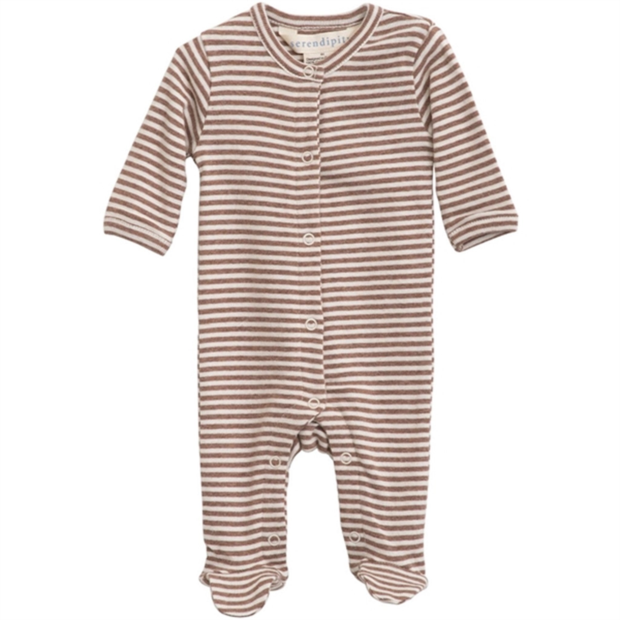 Serendipity Newborn Acorn/Offwhite Stripe Suit w. Feet 2