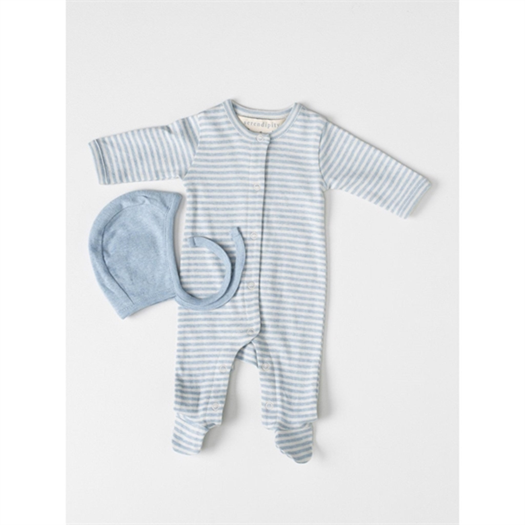 Serendipity Aqua/Ecru Newborn Stripe Suit 2