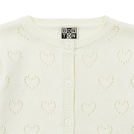 BONTON Cream Knit Cardigan 2