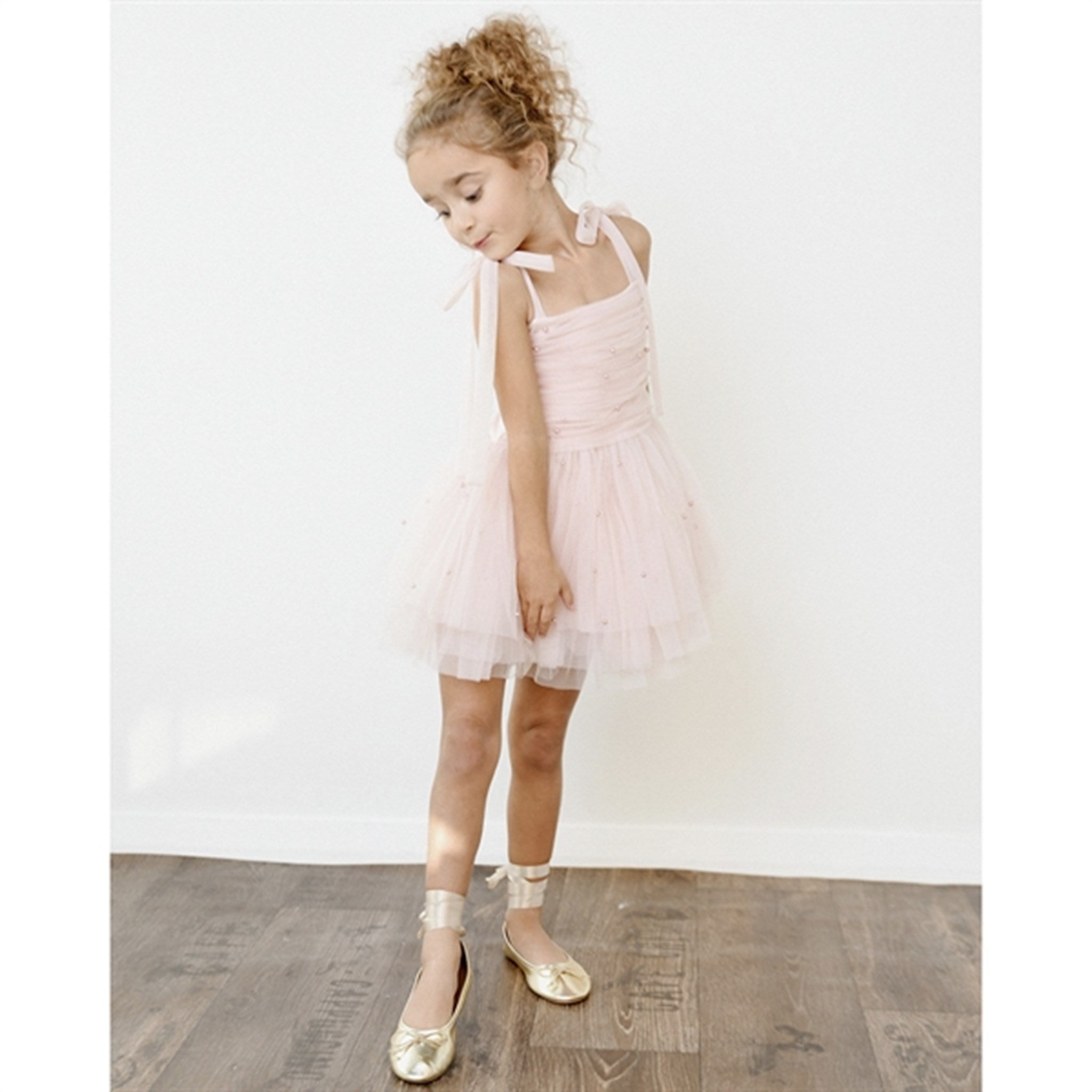 Dolly by Le Petit Tom Pearl Tulle Ballerina Dress Pink 4