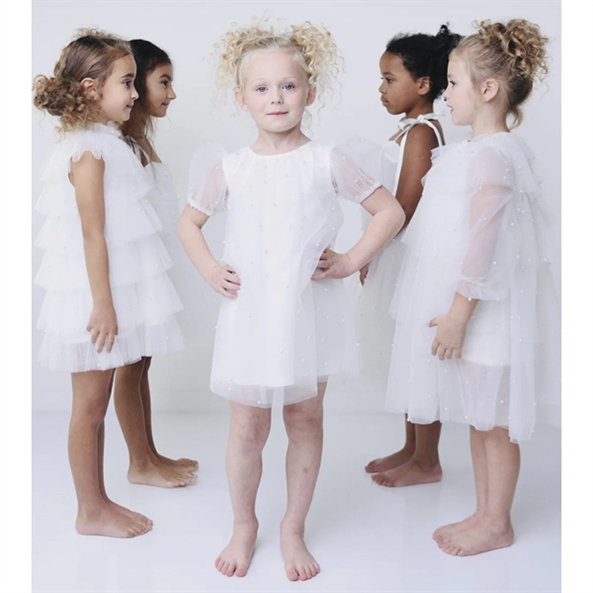 Dolly by Le Petit Tom Pearl Tulle Puff Aline Dress White 2