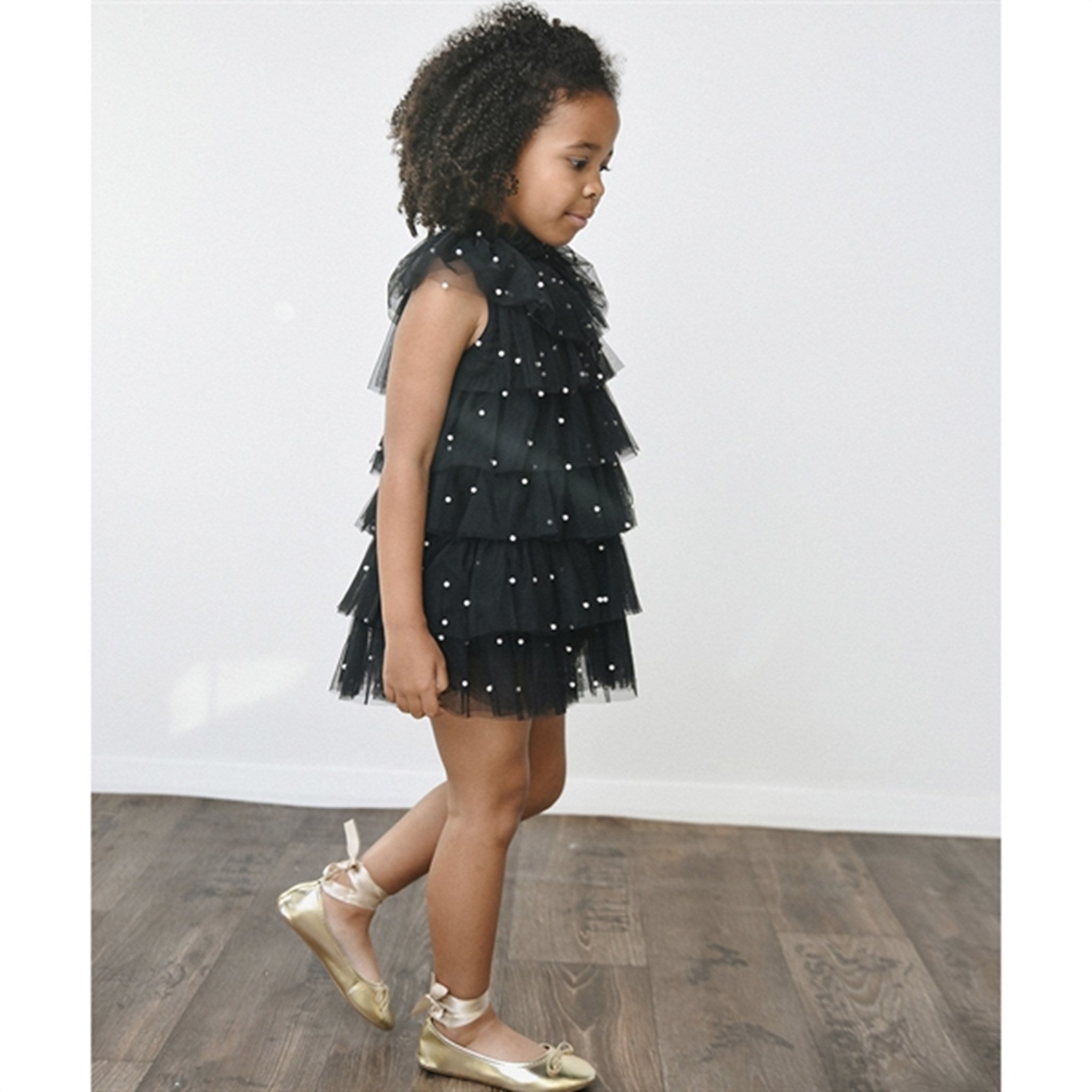 Dolly by Le Petit Tom Pearl Tutully Tiered Tulle Tuttu Dress Black 5