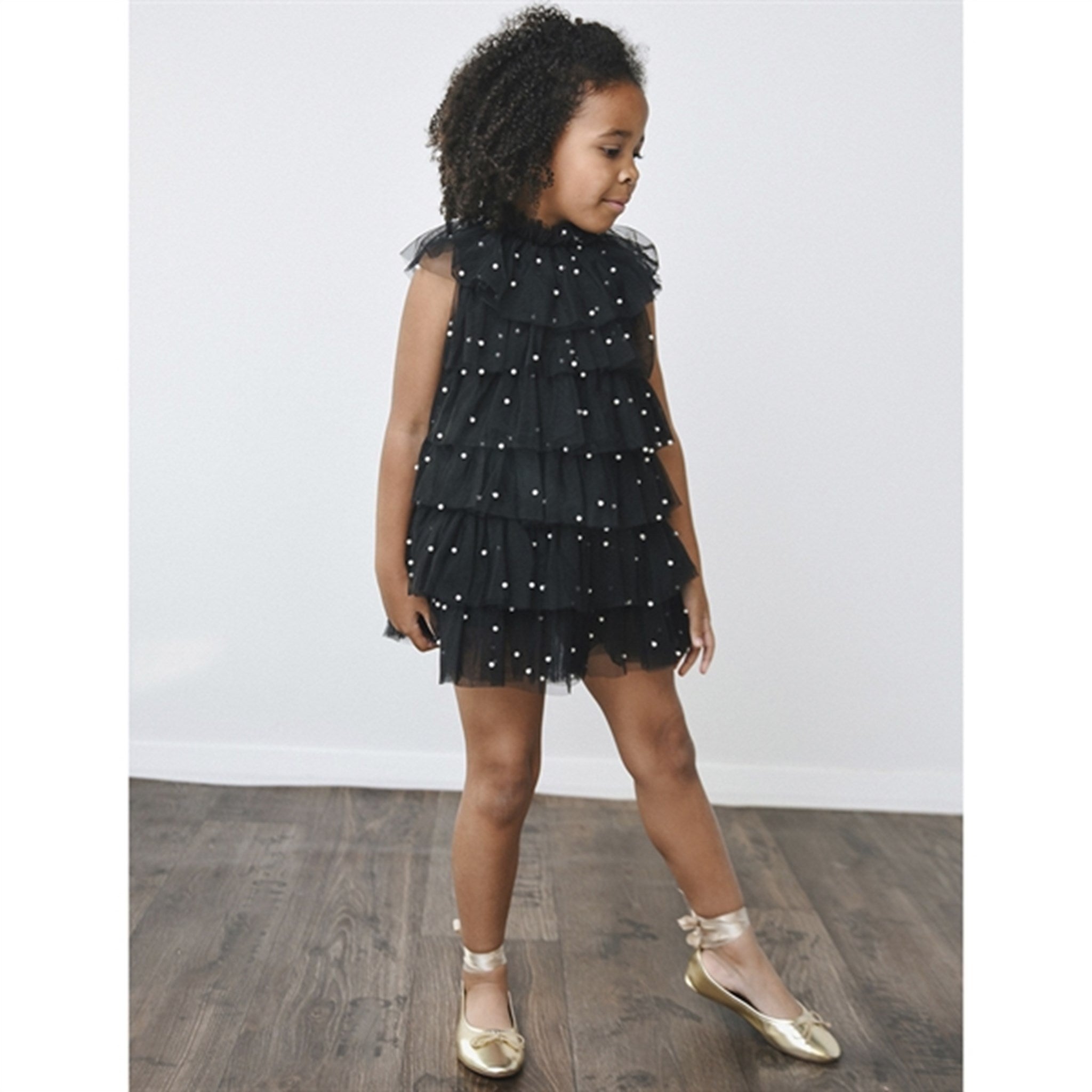 Dolly by Le Petit Tom Pearl Tutully Tiered Tulle Tuttu Dress Black 6