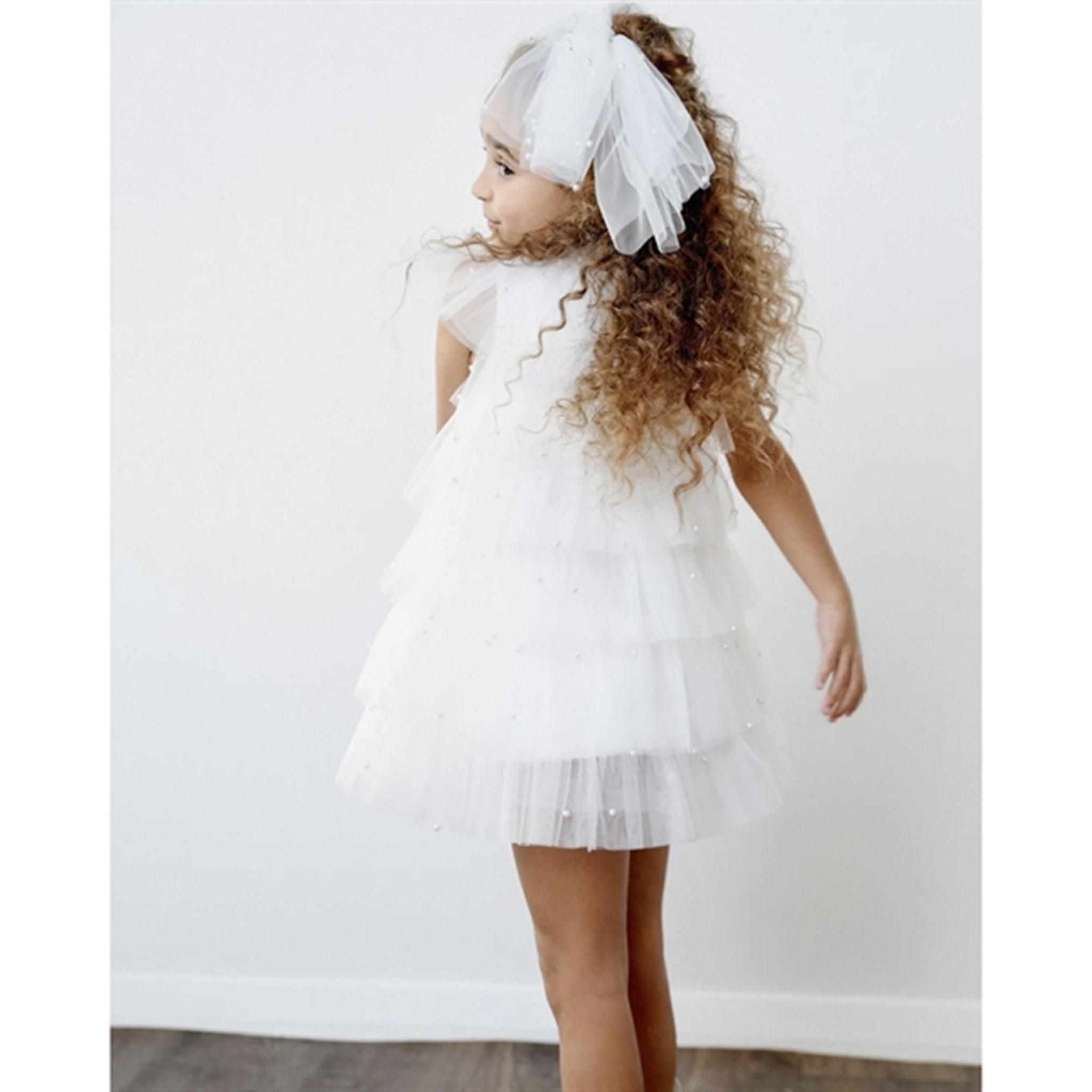 Dolly by Le Petit Tom Pearl Tutully Tiered Tulle Tuttu Dress White 4