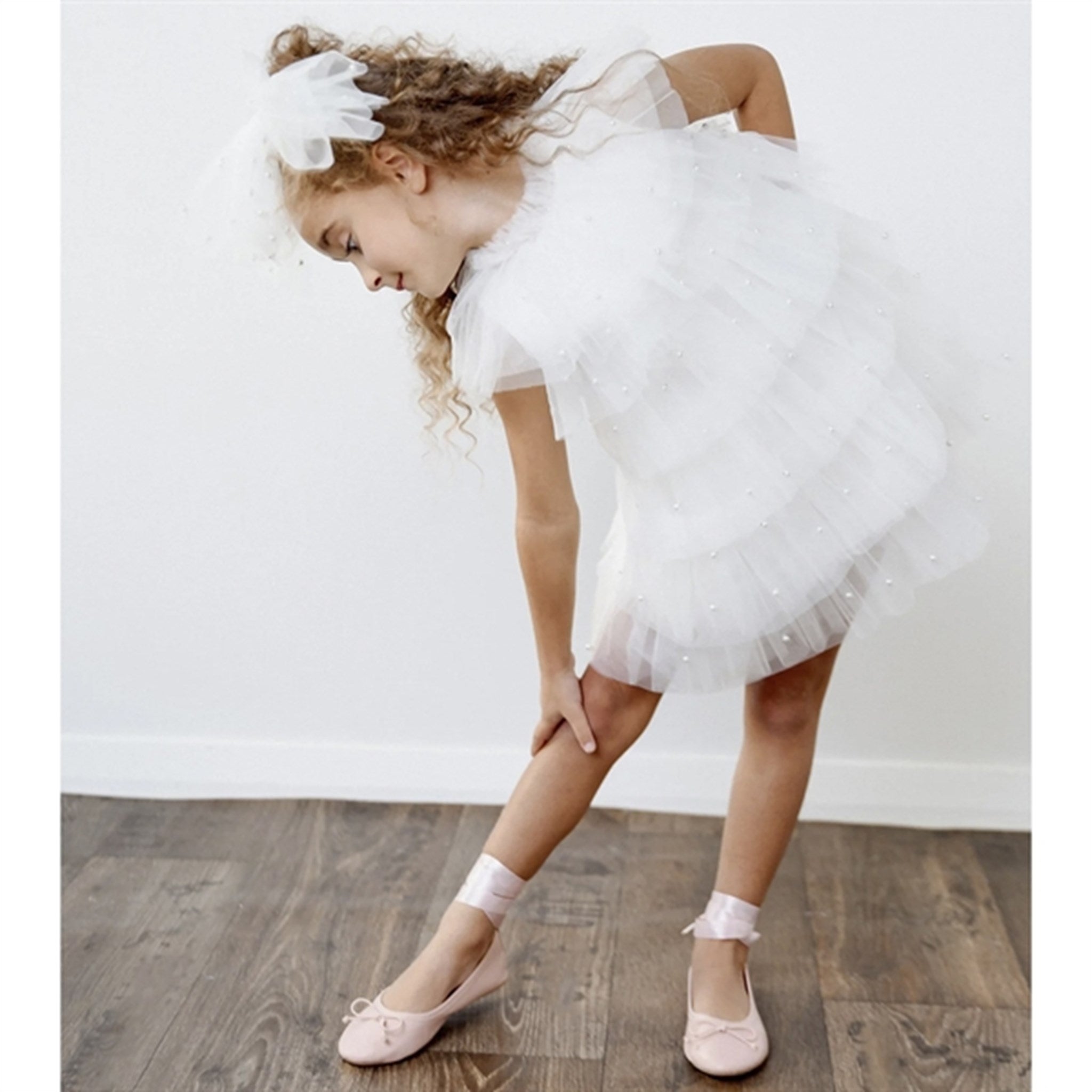 Dolly by Le Petit Tom Pearl Tutully Tiered Tulle Tuttu Dress White 3