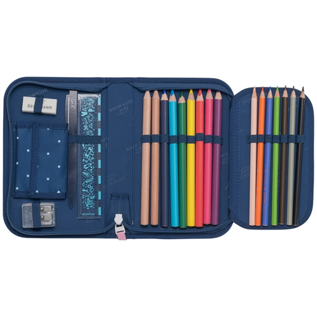 Beckmann Single Section Pencil Case Pet Friends Blue