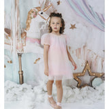 Dolly by Le Petit Tom Unicorn Rainbow Puff Tulle Dress Rainbow Pastel