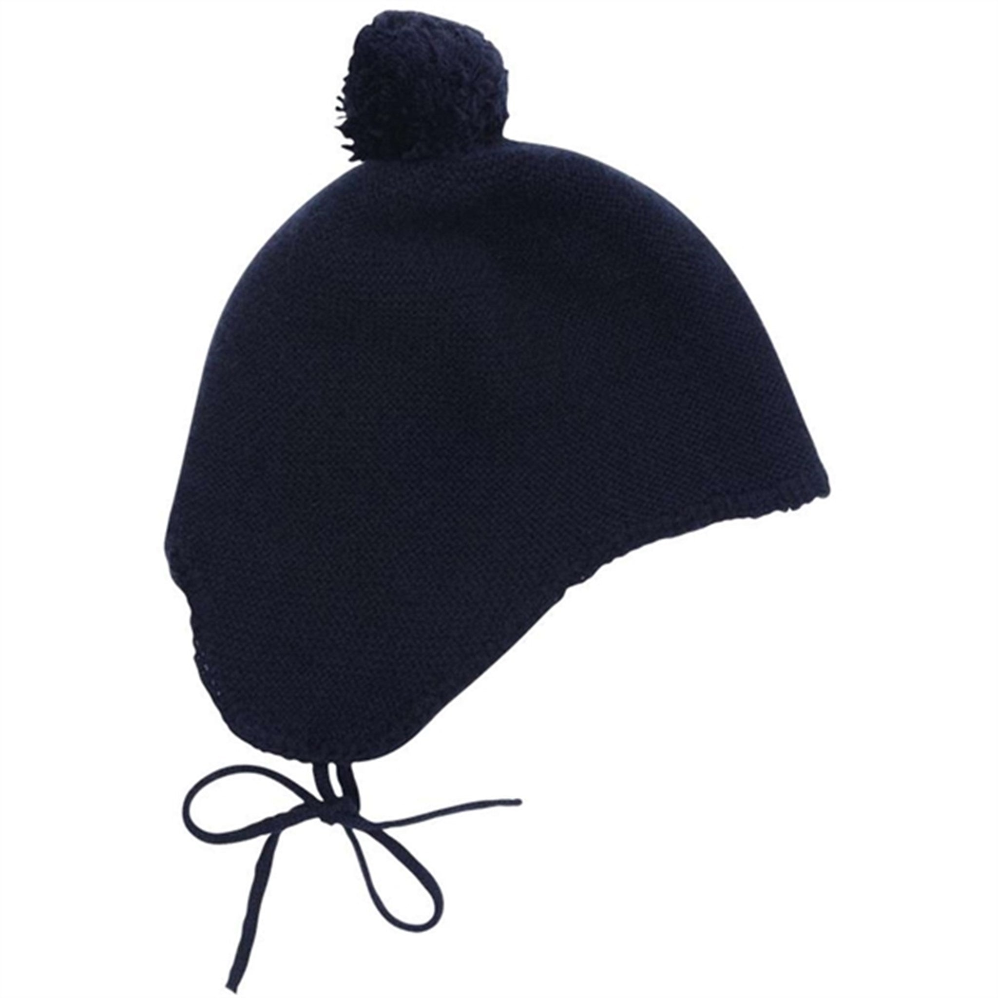 HOLMM Navy Pom Pom Cashmere Knit Hat
