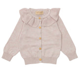 Petit Piao Light Rose Melange Collar Knit Cardigan